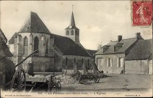 Ak Le Plessier-sur-Saint-Just Oise, Die Kirche