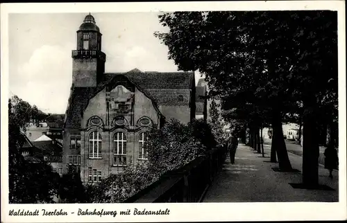 Ak Iserlohn, Bahnhofsweg, Badeanstalt