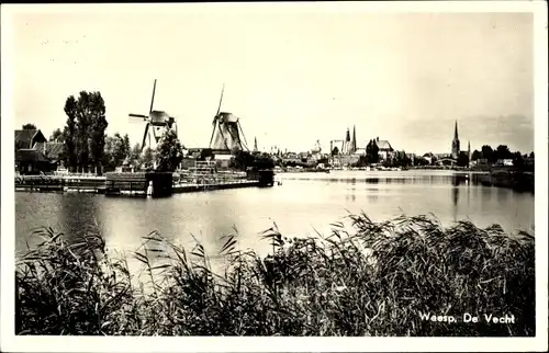 Ak Weesp Nordholland, De Vecht, Windmühlen