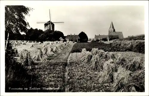 Ak Zeddam Gelderland Niederlande, Pulvermühle und Kirche