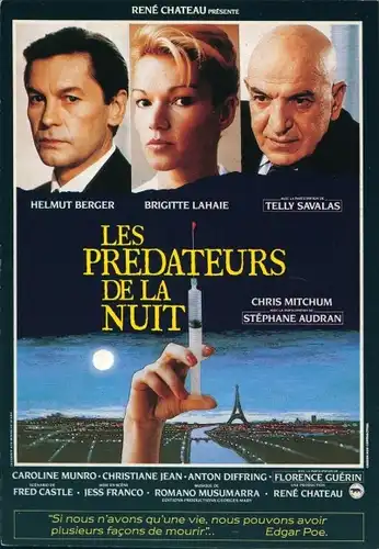 Ak Schauspieler Telly Savallas, Brigitte Lahaie, Helmut Berger, Les Predateurs de la Nuit