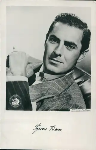 Ak Schauspieler Tyrone Power, Portrait, Autogramm