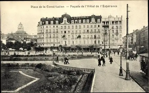 Ak Bruxelles Brüssel, Place de la Constitution, Facade de l'Hotel de l'Esperance