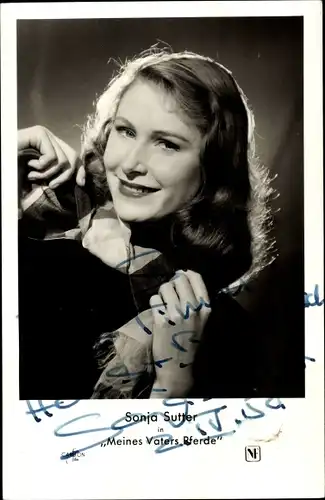 Ak Schauspielerin Sonja Sutter, Portrait, Film Meines Vaters Pferde, Autogramm