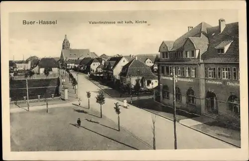 Ak Hassel Buer Gelsenkirchen im Ruhrgebiet, Valentinstraße, katholische Kirche