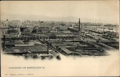 Ak Barcelona Katalonien Spanien, Panorama