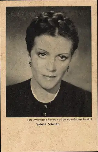 Ak Schauspielerin Sybille Schmitz, Portrait