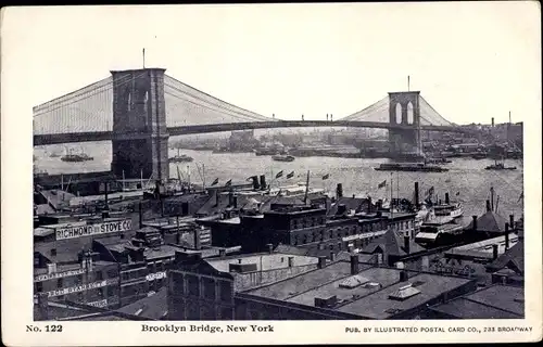 Ak Brooklyn New York City USA, Brooklyn Bridge