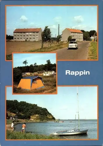Ak Rappin Insel Rügen in der Ostsee, Neubauten, Zeltplatz Groß Banzelvitz, Strand