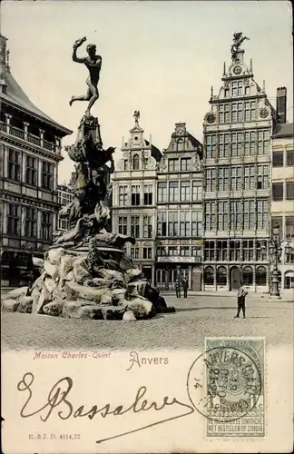 Ak Antwerpen Antwerpen Flandern, Charles-Quint-Haus