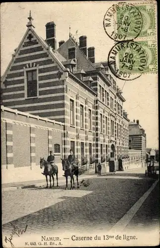 Ak Namur Wallonien, Kaserne der 13. Linie