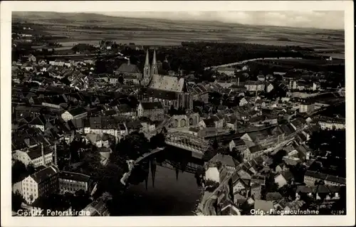 Ak Görlitz in der Lausitz, Peterskirche, Fliegeraufnahme