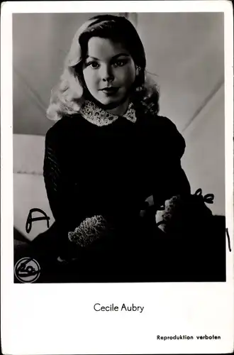 Ak Schauspielerin Cécile Aubry, Die schwarze Rose, Portrait, Autogramm