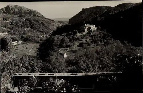 Ak Valldemosa Mallorca Balearen, Blick vom Jardin de la Celda Chopin und George Sand Museum