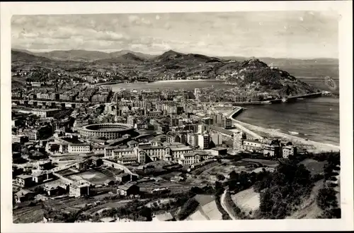 Ak Donostia San Sebastián Baskenland, Gesamtansicht vom Monte Ulia