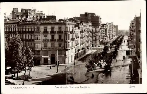 Ak-Stadt Valencia Spanien, Avenida de Victoria Eugenia