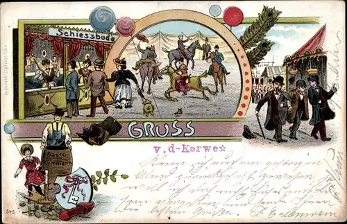 Litho Fest, Besucher, Wappen, Schießbude, Reitende Männer