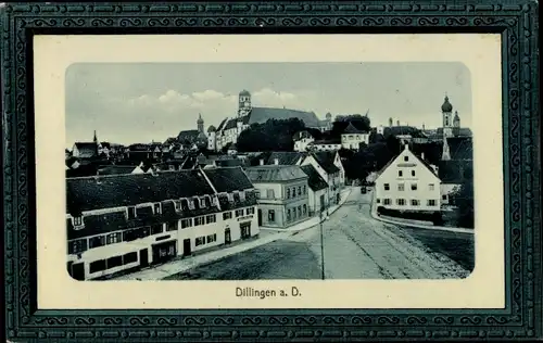 Präge Passepartout Ak Dillingen an der Donau, Panorama vom Ort