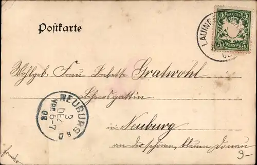 Passepartout Ak Lauingen an der Donau, Altes Schloss