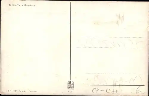 Ak Turnov Turnau Reg. Reichenberg, Kaserne, Straßenpartie