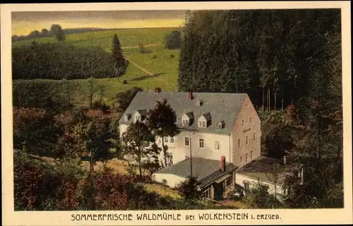 Ak Wolkenstein im Erzgebirge, Waldmühle, Gasthaus