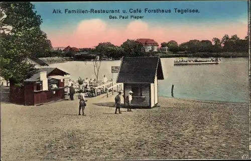 Ak Berlin Reinickendorf Tegel, Alk. Familienrestaurant Forsthaus Tegelsee