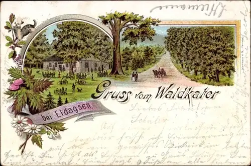 Litho Eldagsen Springe am Deister Niedersachsen, Gasthaus Waldkater