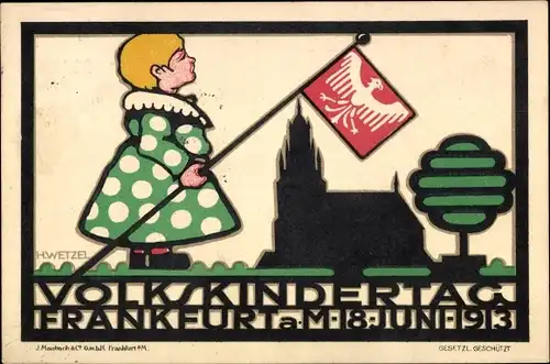 Künstler Ak Wetzel, Heinz, Frankfurt am Main, Volkskindertag 18. Juni 1913