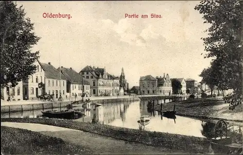 Ak Oldenburg im Großherzogtum Oldenburg, Partie am Stau