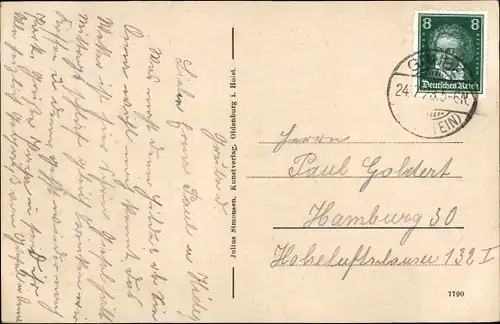 Ak Grube in Holstein, Totalansicht der Ortschaft, Flusspartie