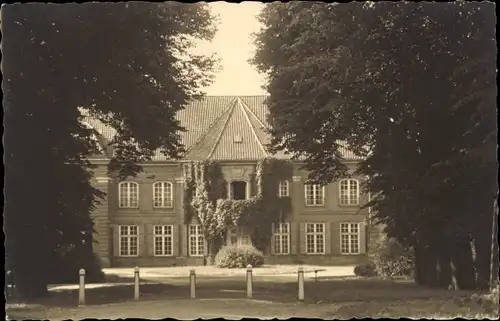 Foto Ak Plön am See Holstein, Durchblick zum Haus