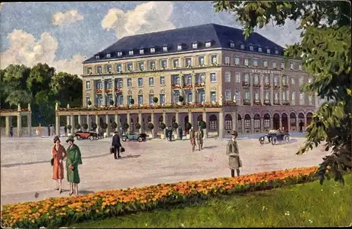 Künstler Ak Karlsruhe in Baden, Schloss Hotel