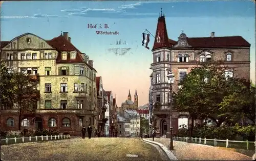 Ak Hof an der Saale Oberfranken Bayern, Wörthstraße