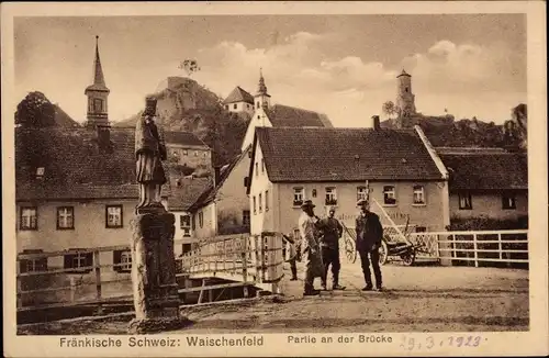 Ak Waischenfeld in der Fränkischen Schweiz Bayern, Partie an der Brücke