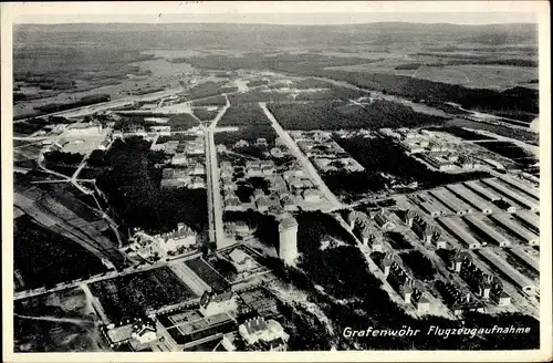 Ak Grafenwöhr in der Oberpfalz Bayern, Flugzeugaufnahme Truppenübungsplatz