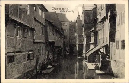 Ak Wolfenbüttel, Wohnhäuser in Klein Venedig