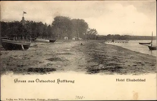 Ak Haffkrug Scharbeutz Ostholstein, Hotel Elisabethbad, Strand