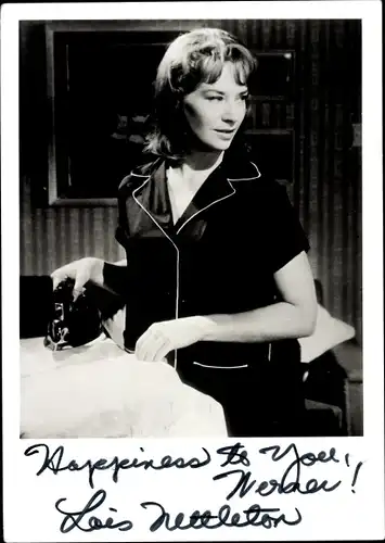 Foto Schauspielerin Lois Nettleton, Portrait, Filmszene, Autogramm