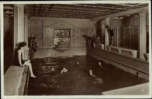 Ak Turbinen-Schnelldampfer Cap Arcona, HSDG, Schwimmbad