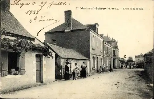 Ak Montreuil Belfroy Maine et Loire, Chemin de la Rue