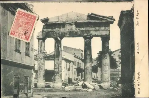 Postkarte Athen, Griechenland, Agora-Brücke