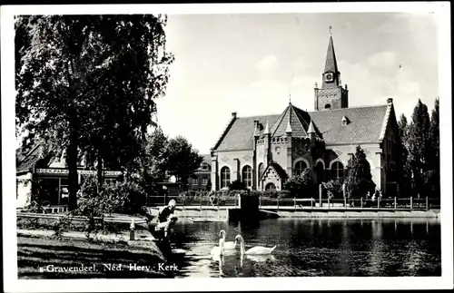 Ak's Gravendeel Südholland, Niederlande. Rev. Kirche