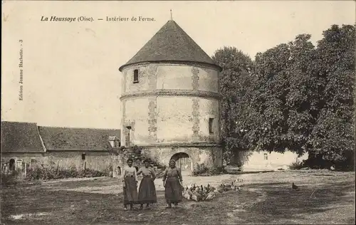 Ak La Houssoye Oise, Bauernhof-Interieur