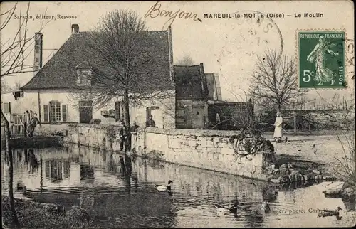Ak Mareuil la Motte Oise, Die Mühle