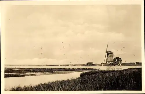 Ak Texel Nordholland Niederlande, Vogelbroedplaais de Bol, Windmühle