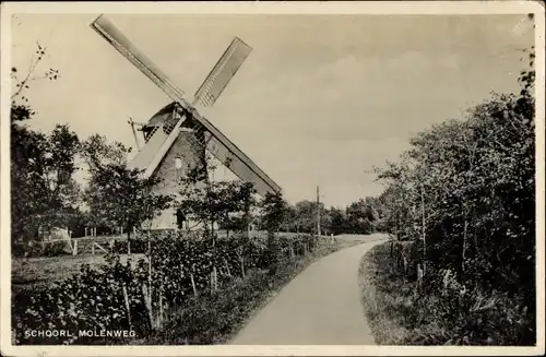 Ak Schoorl Nordholland Niederlande, Molenweg