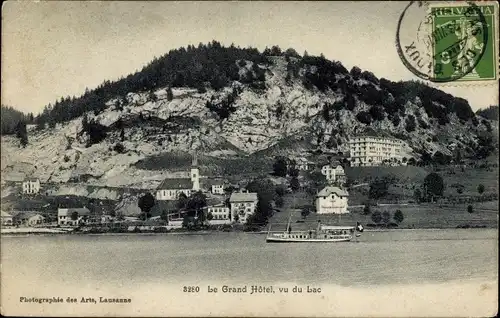 Ak Kanton Waadt, Le Grand Hotel, vu du Lac