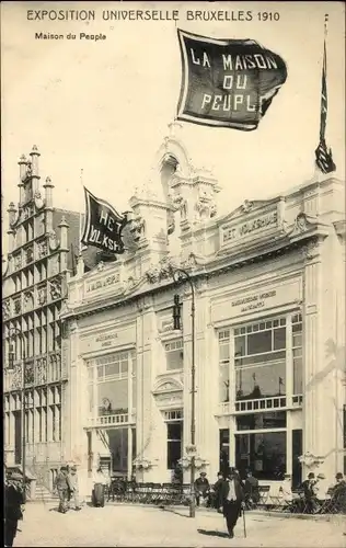 Ak Bruxelles Brüssel, Exposition 1910, Maison du Peuple