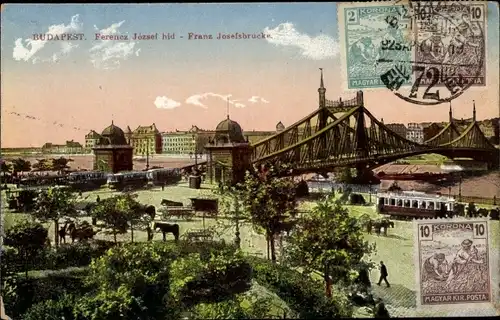 Ak Budapest Ungarn, Franz Josefsbrücke