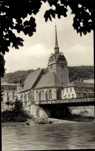 Ak Gera in Thüringen, Kirche, Brücke, Elster